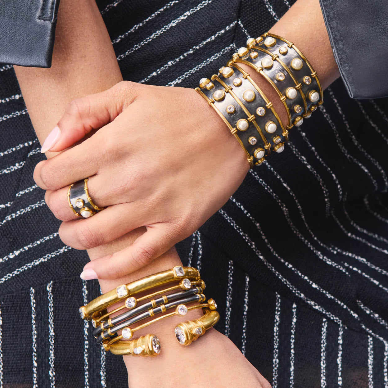 Tribeca Cuff - Mixed Metal - Pearl