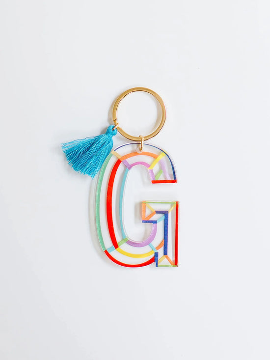Clean Lines Letter Keychain