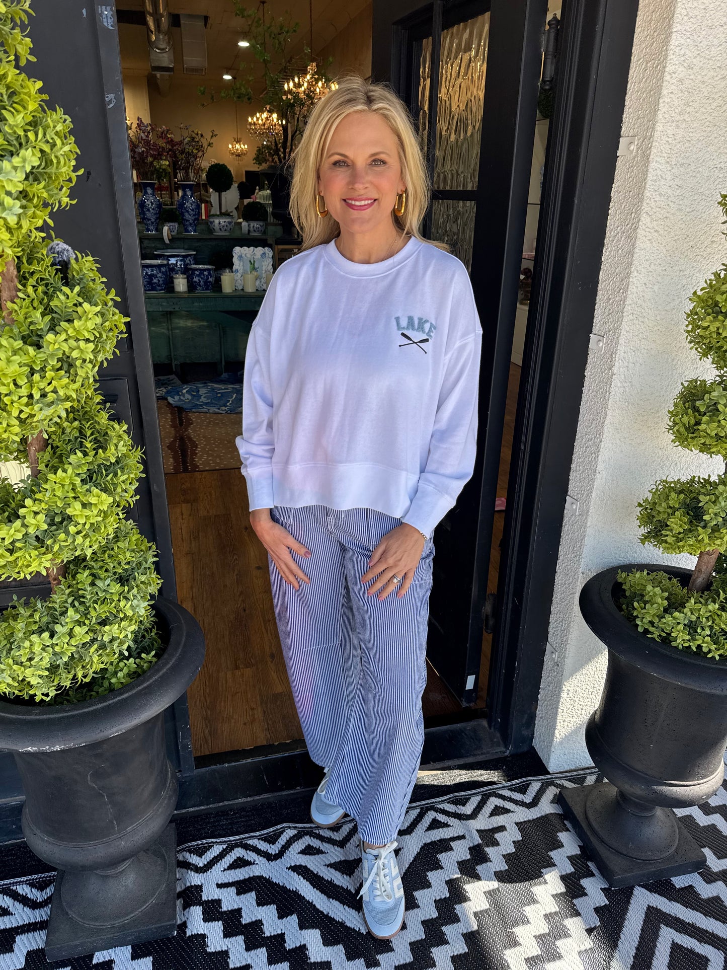 Boat Days, Sunrays Sweatshirt - White