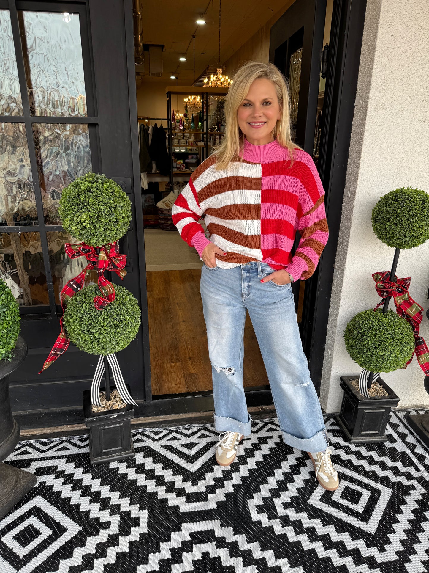 Margot Colorblock Striped Sweater