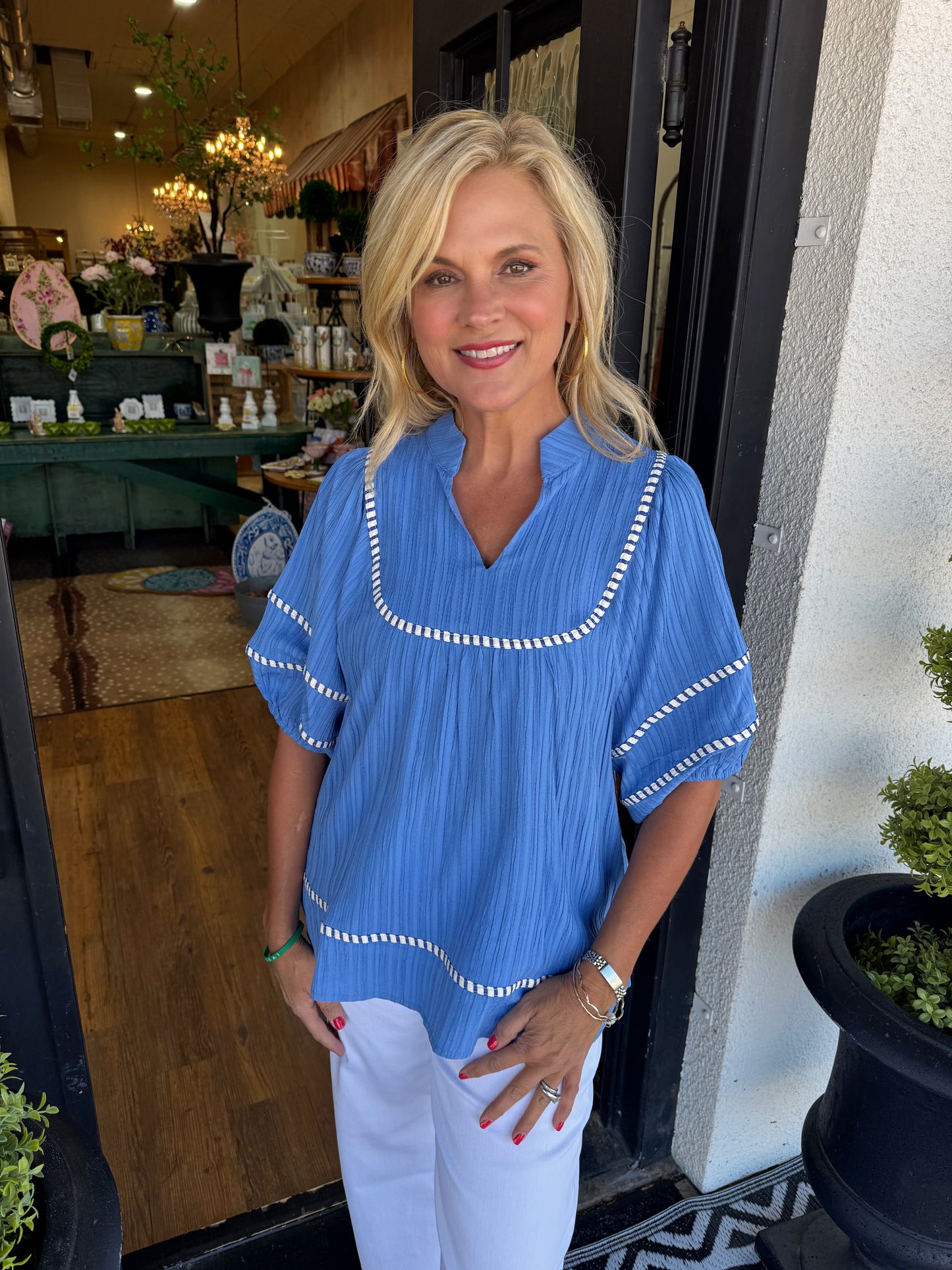 Azalea Top - Peri Blue