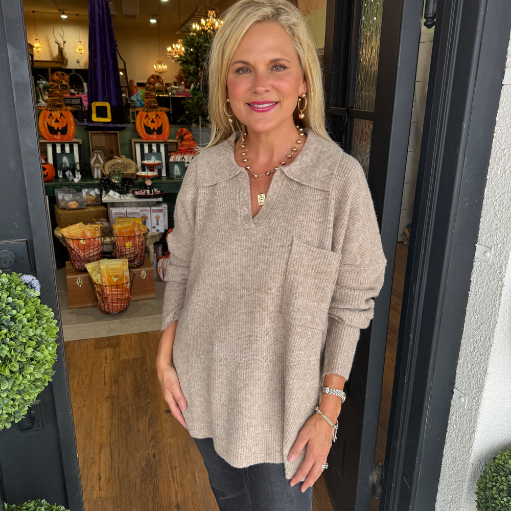Noa Collard Sweater - Tan