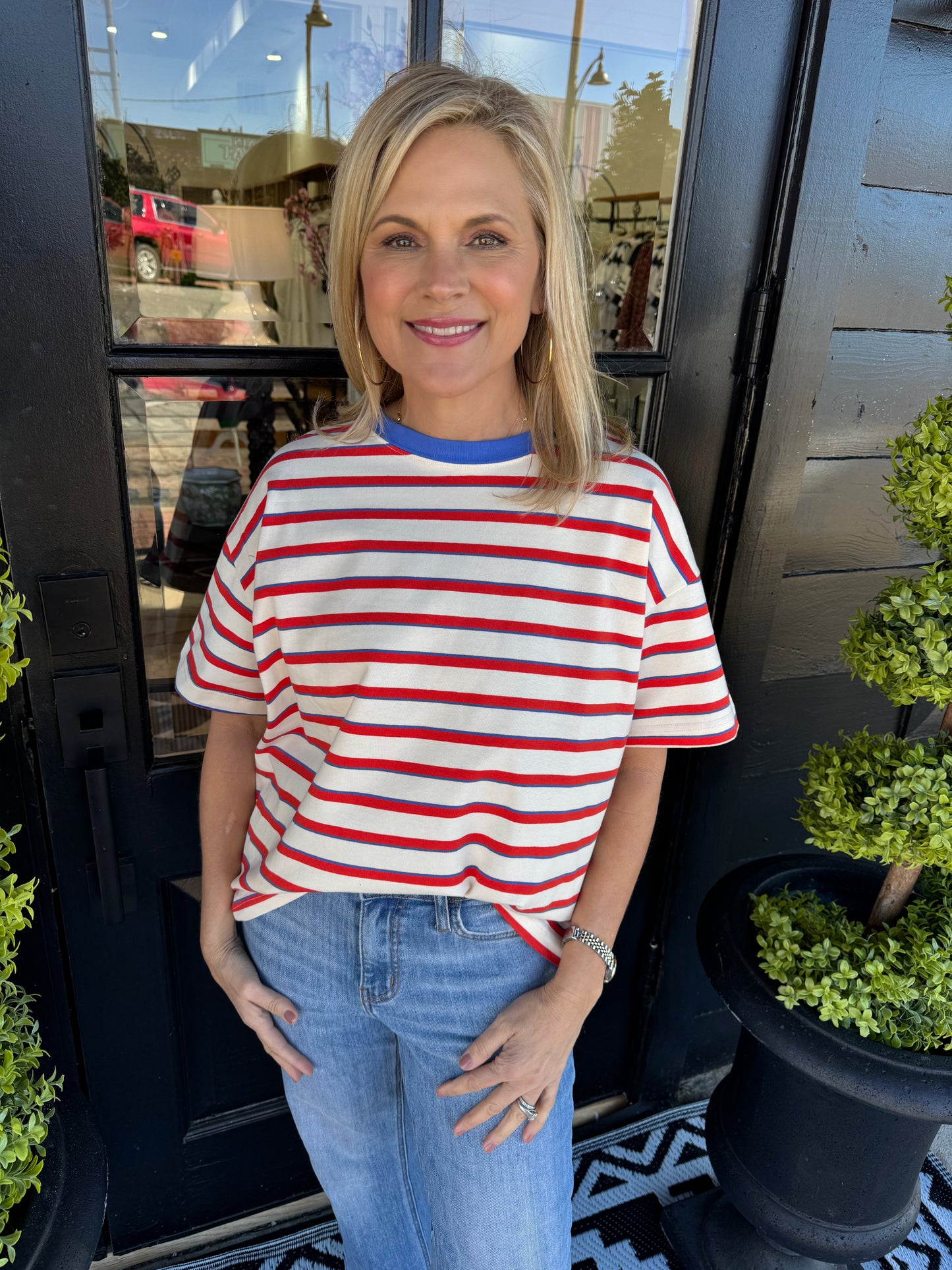 Jodi Top - Cream/Red