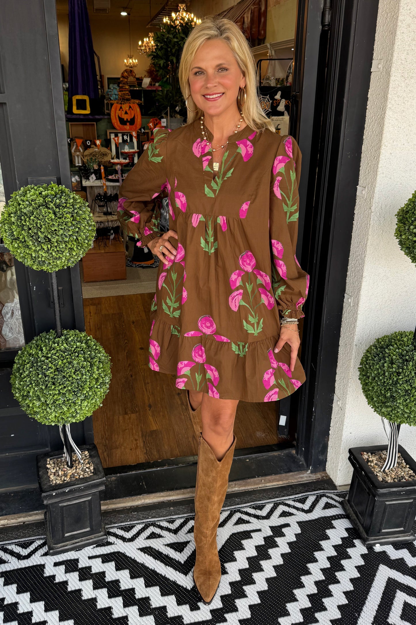 Frankie Dress - Brown Mix