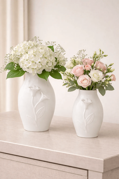 Small White Flower Vase