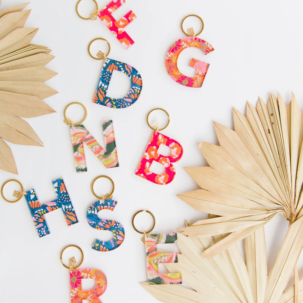 Pattern Letter Keychain