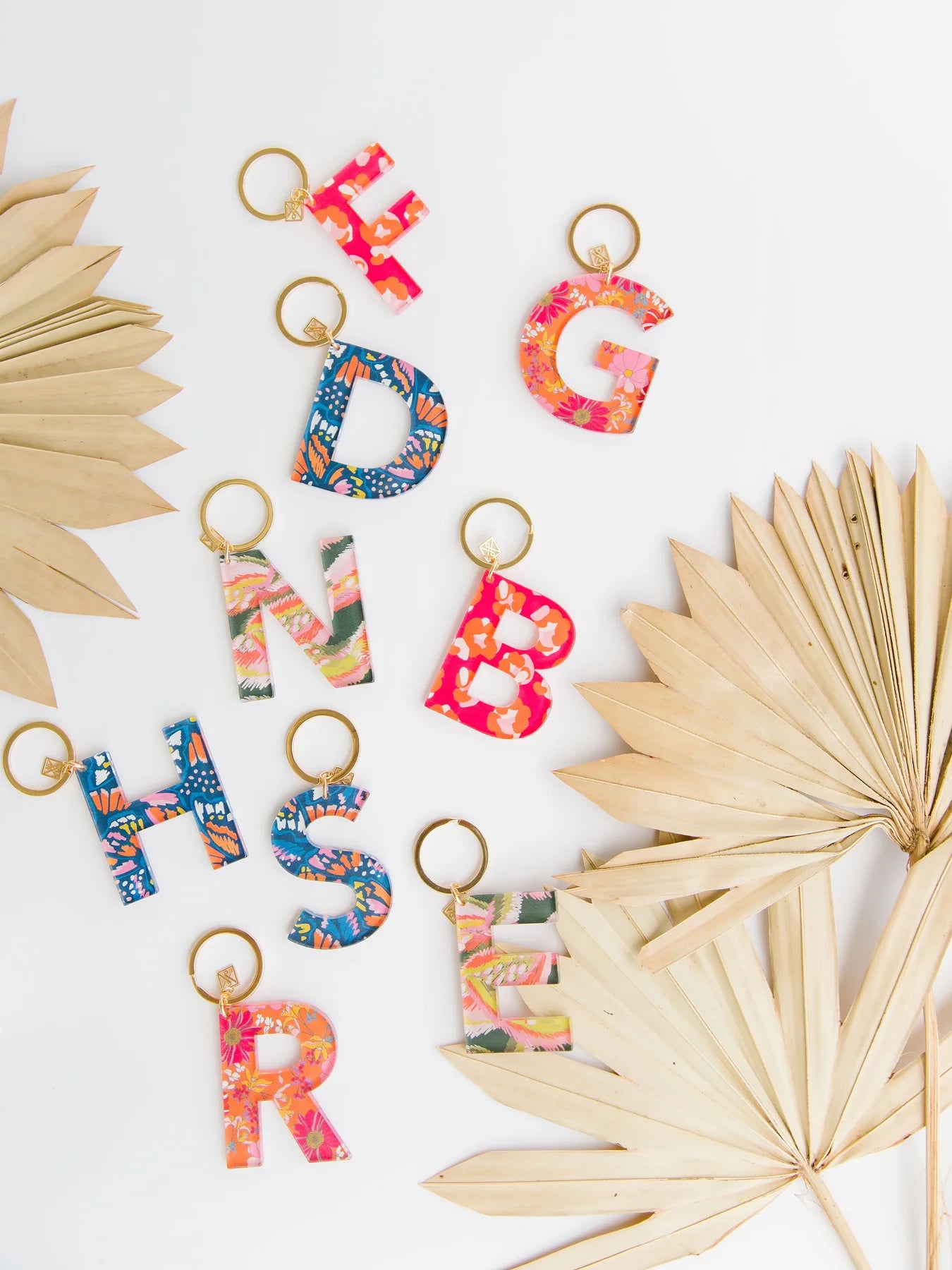 Pattern Letter Keychain