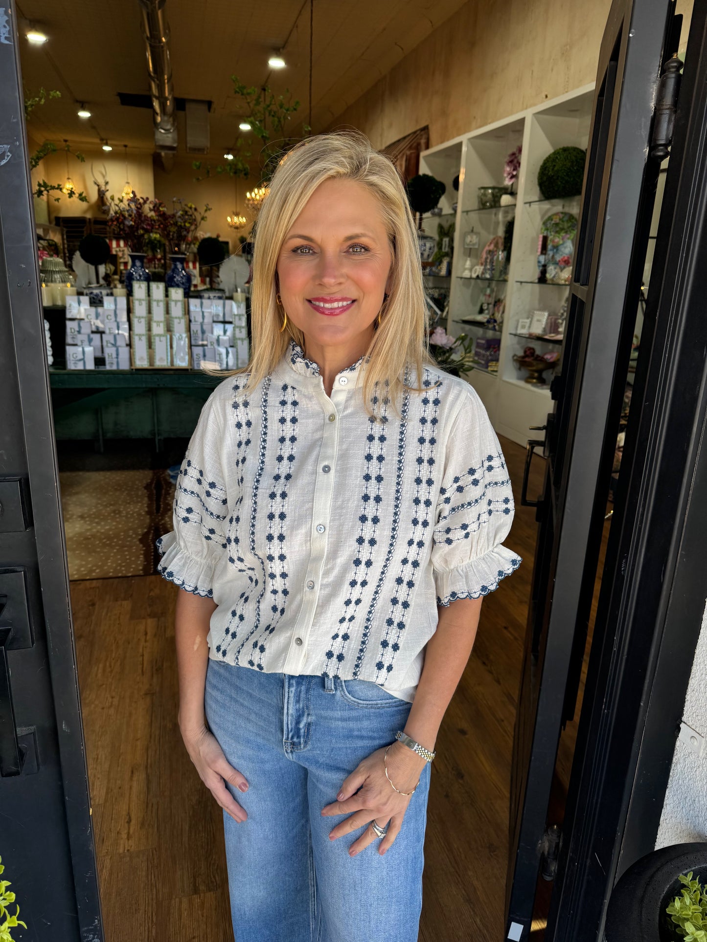 Ivy Jane Rows of Embroidery Top