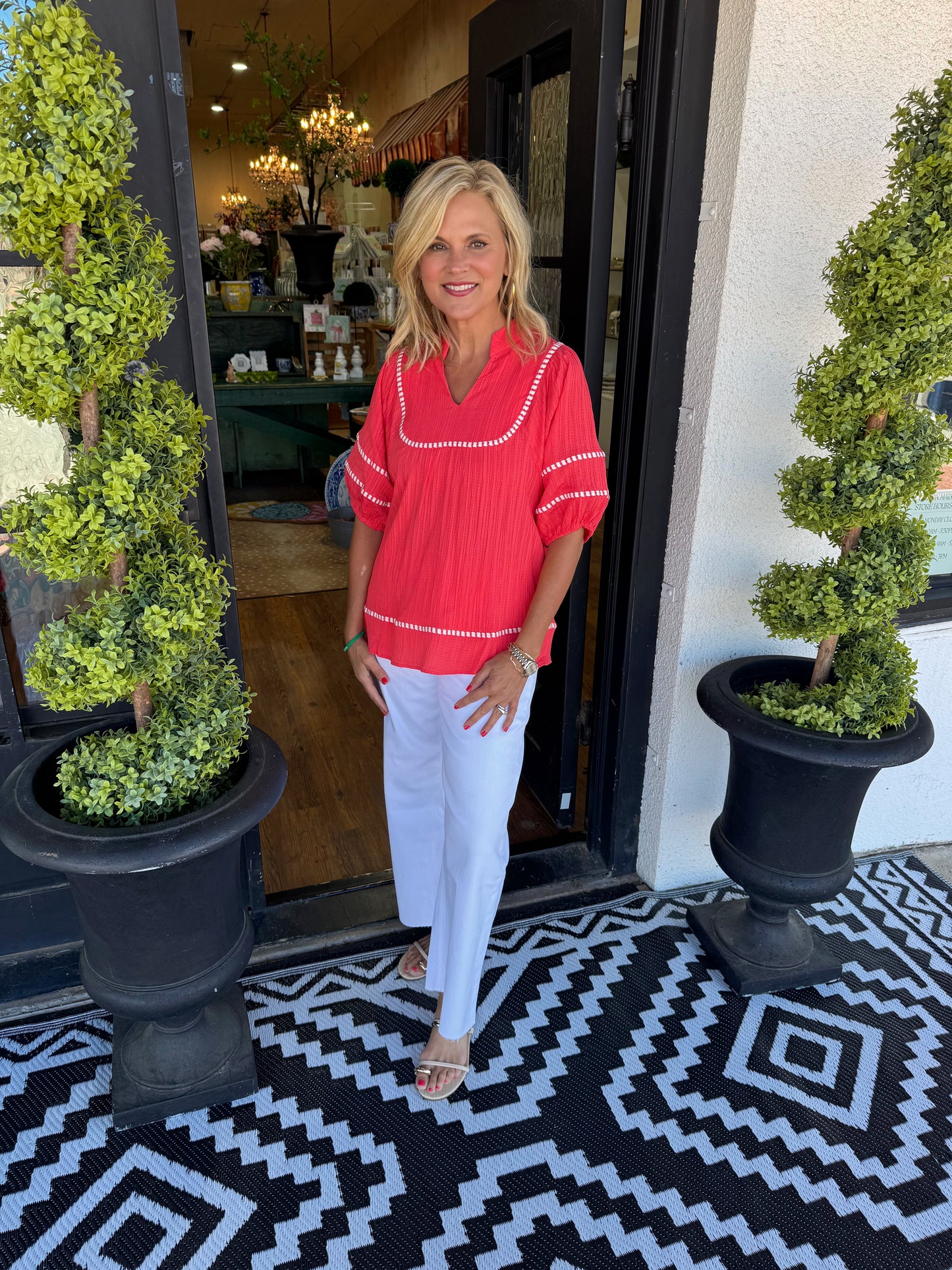 Azalea Top - Coral