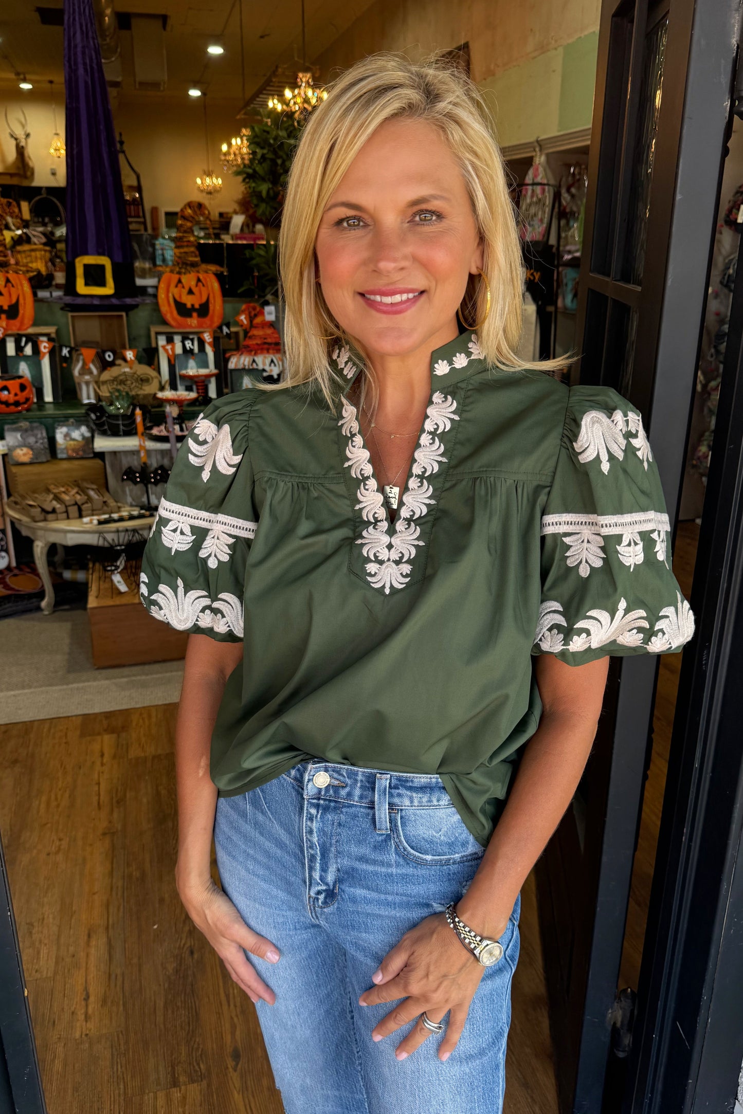 Savannah Top - Dark Green