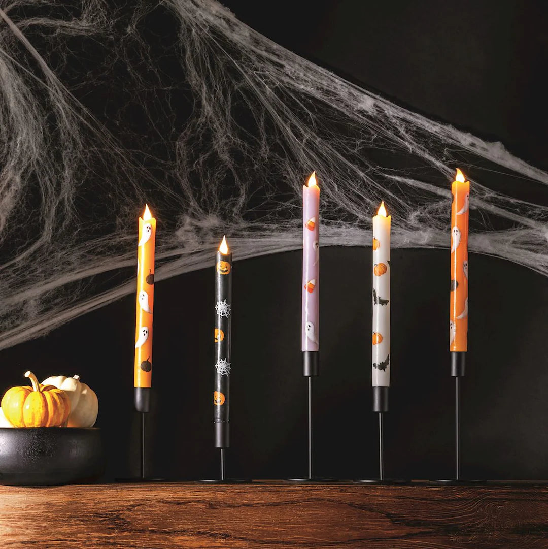Orange Halloween LED Taper