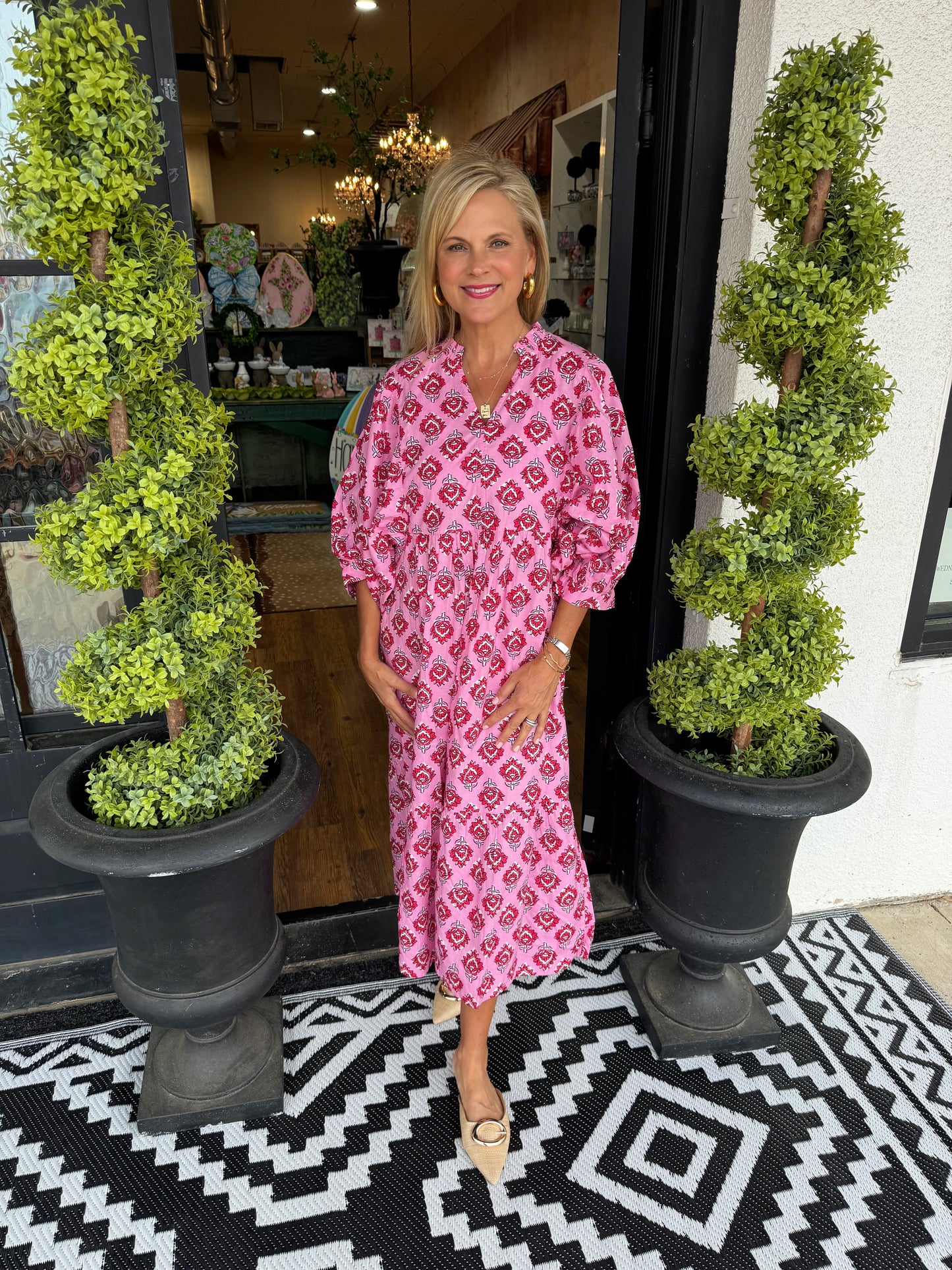 Pink Waylon Midi Dress
