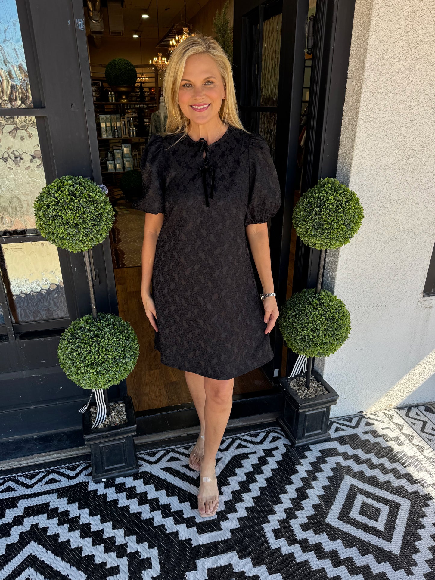 Mary Square Lana Jet Black Dress