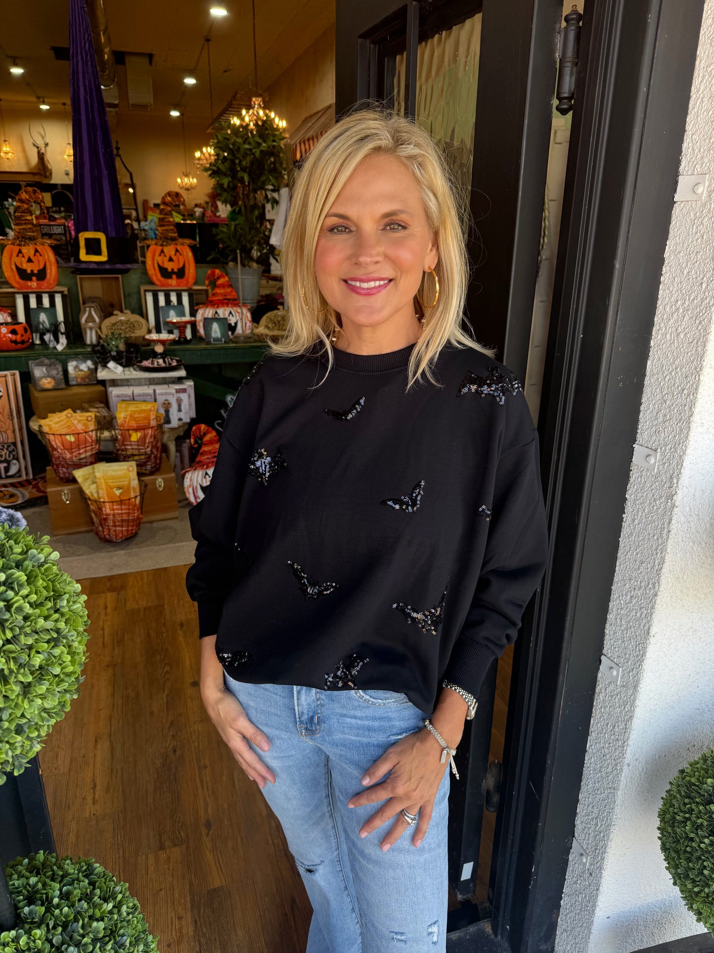 Sarah Bats Sweatshirt - Black
