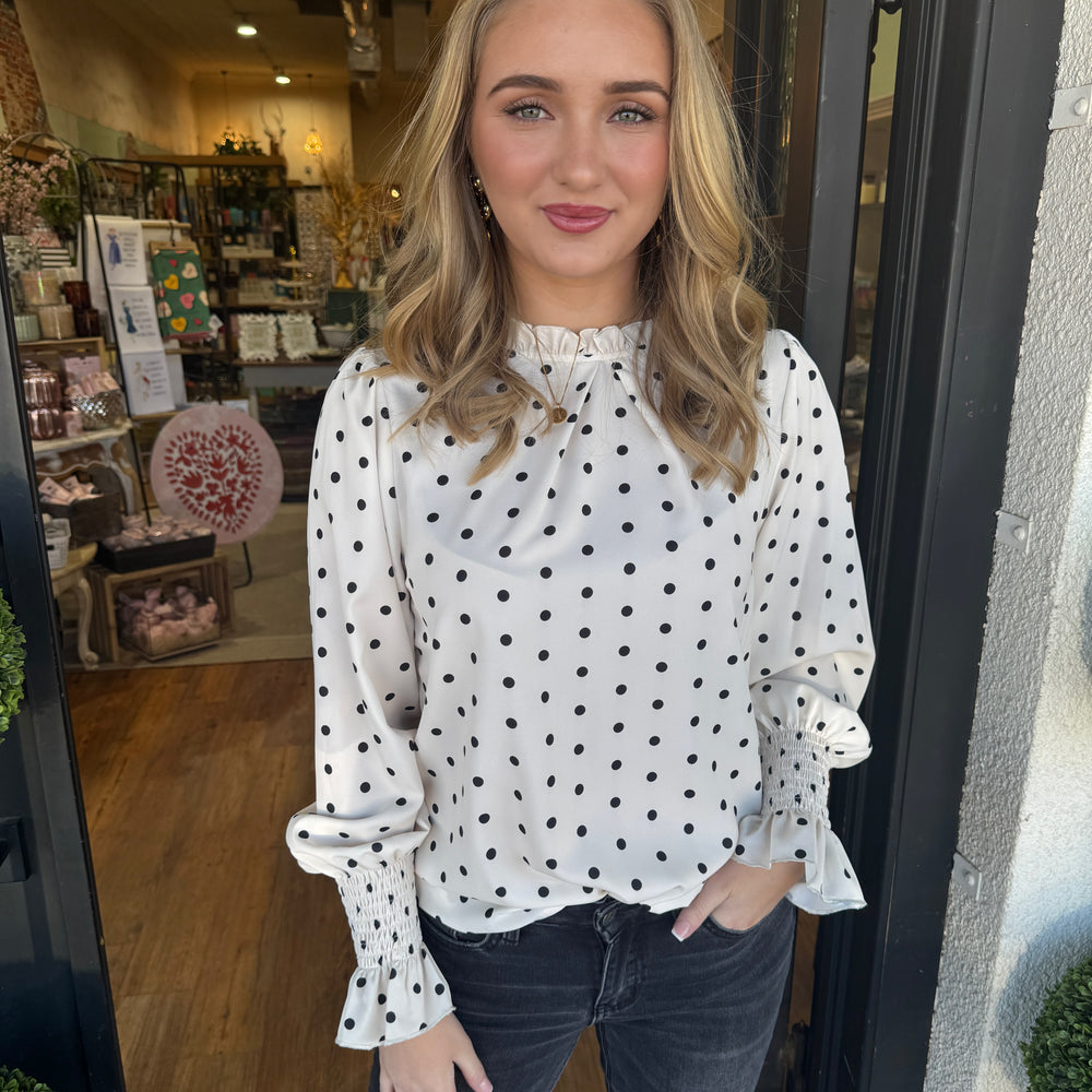 
                  
                    Hallie Polka Dot Blouse
                  
                