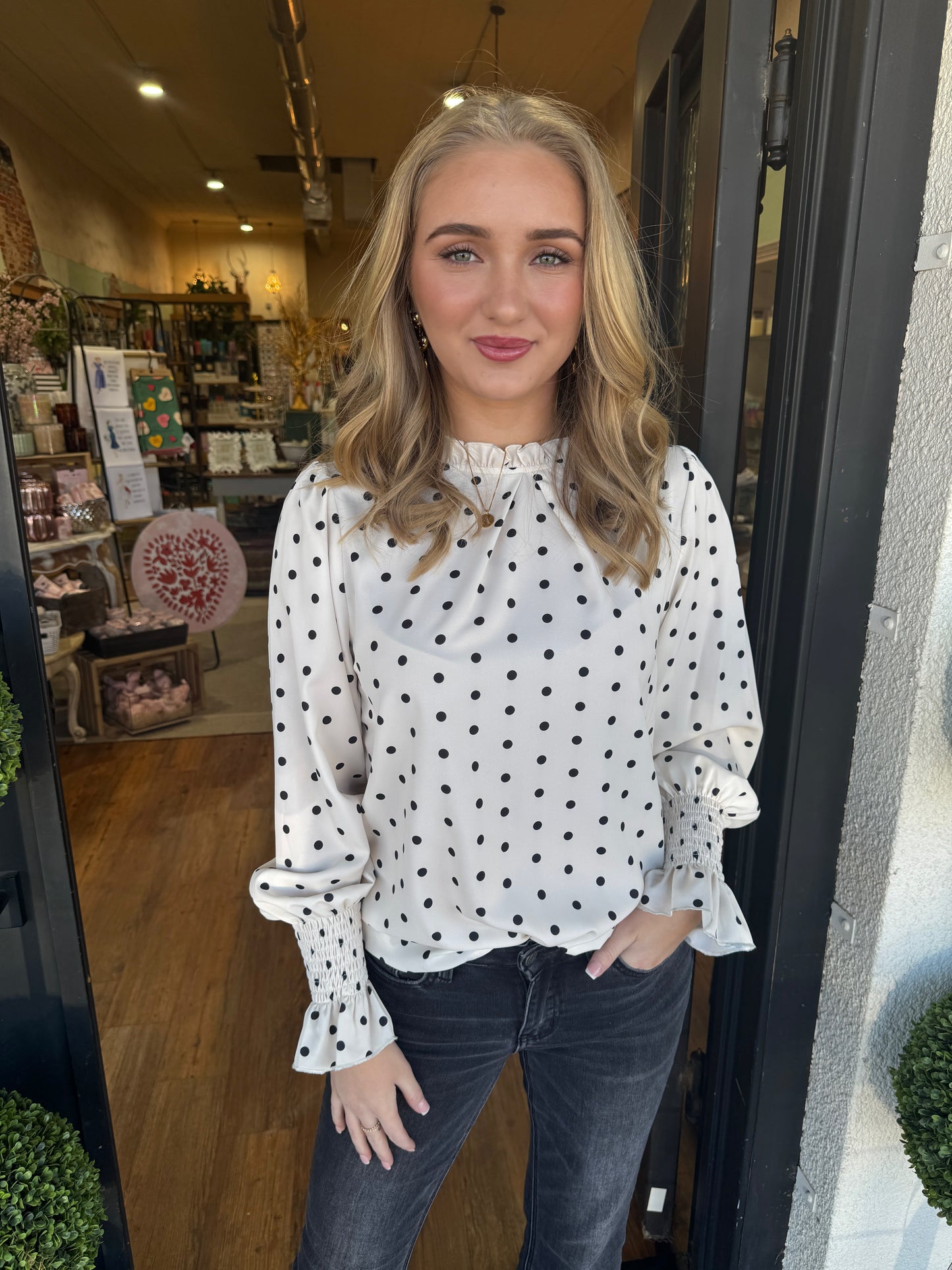 Hallie Polka Dot Blouse