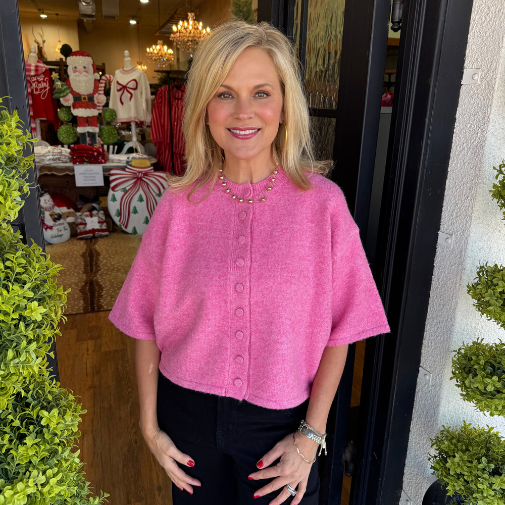 Khloe Sweater Top - Pink