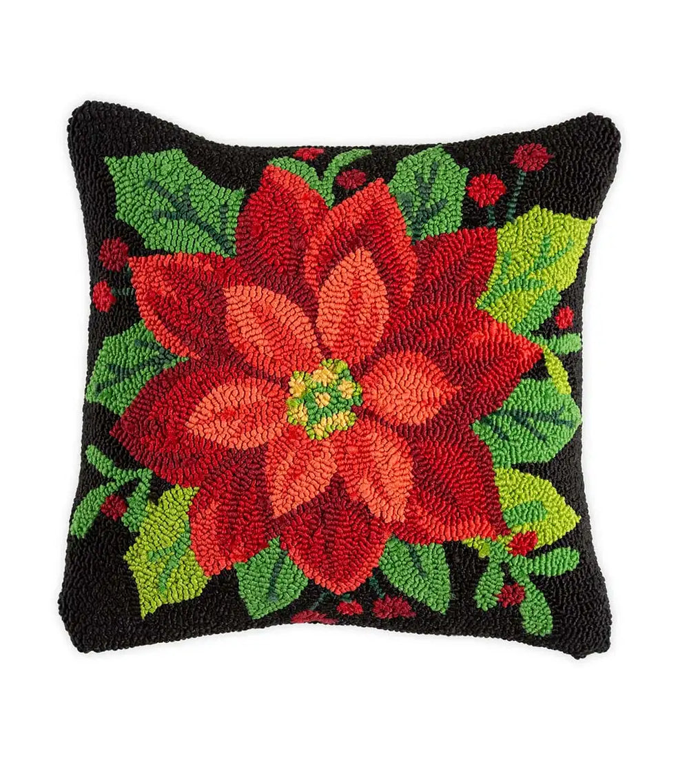 Indoor/Outdoor Poinsettia Pillow 18