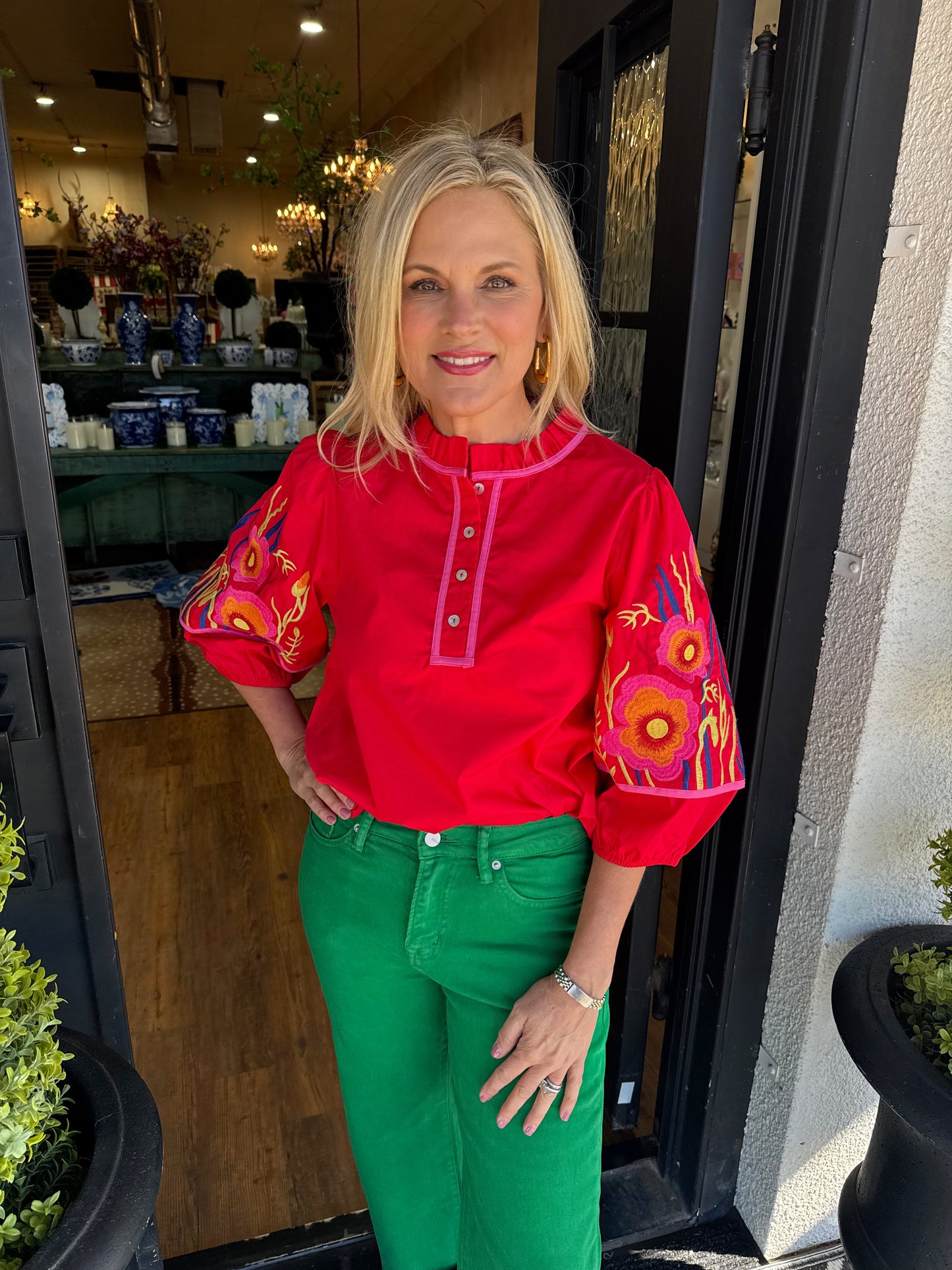 Camille Top - Tomato Red