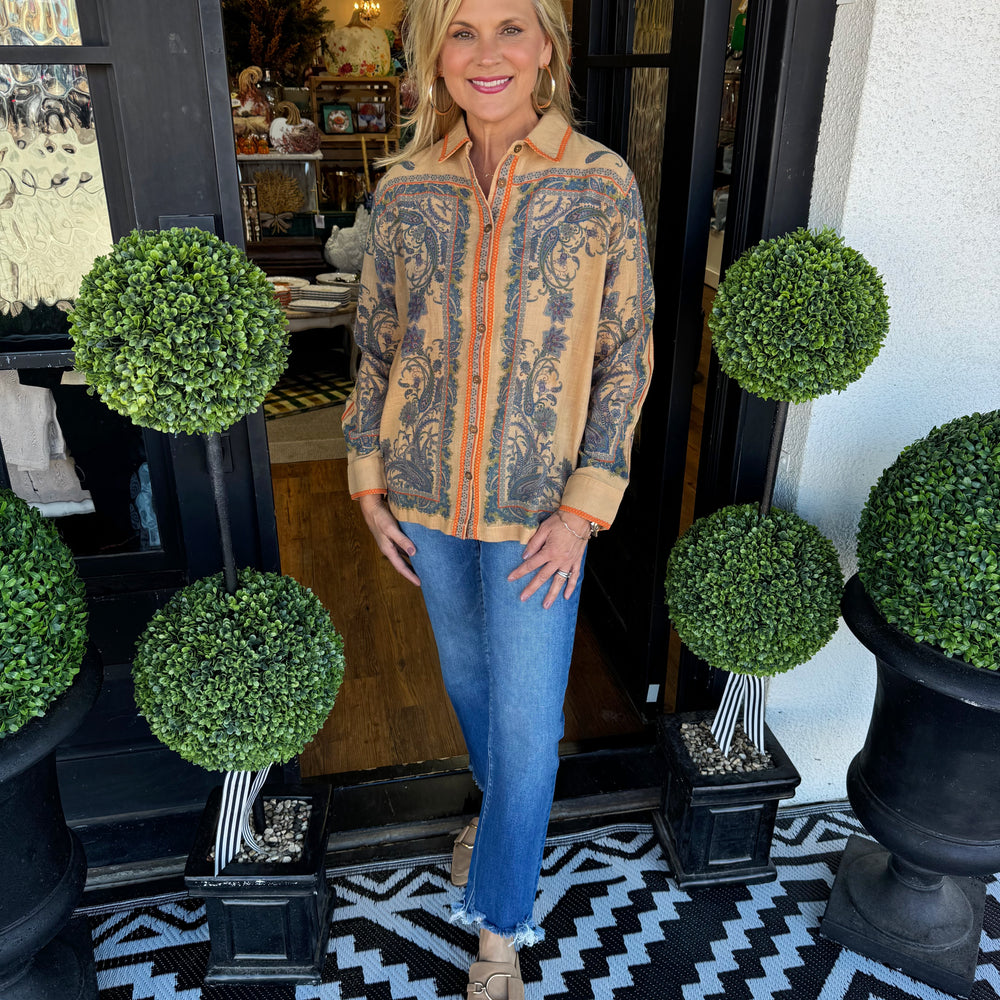 Ivy Jane Paisley Border Shirt