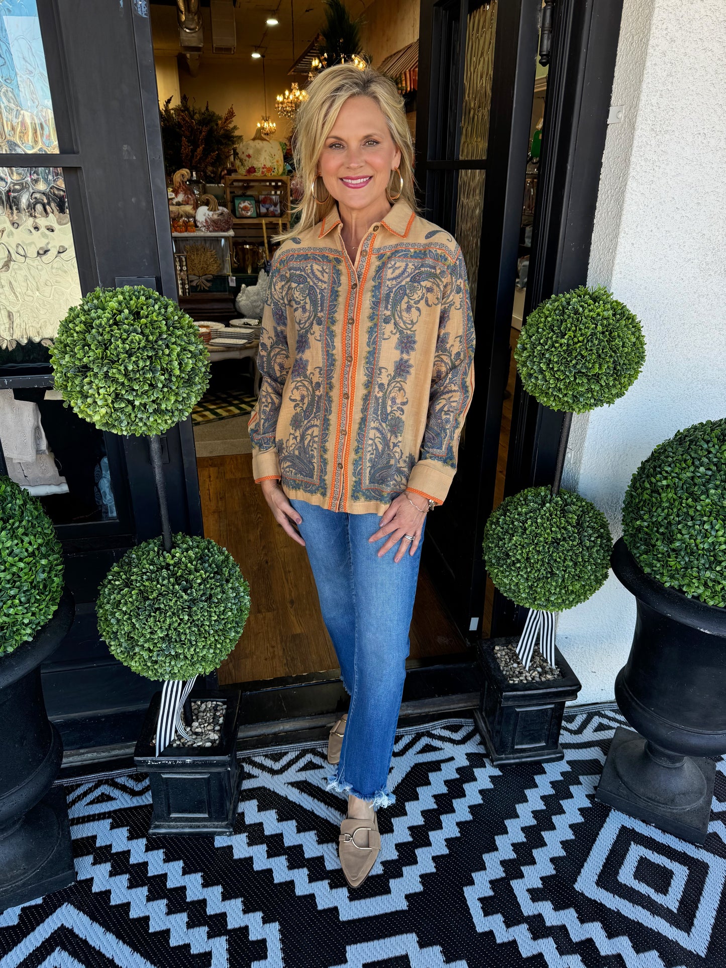 Ivy Jane Paisley Border Shirt