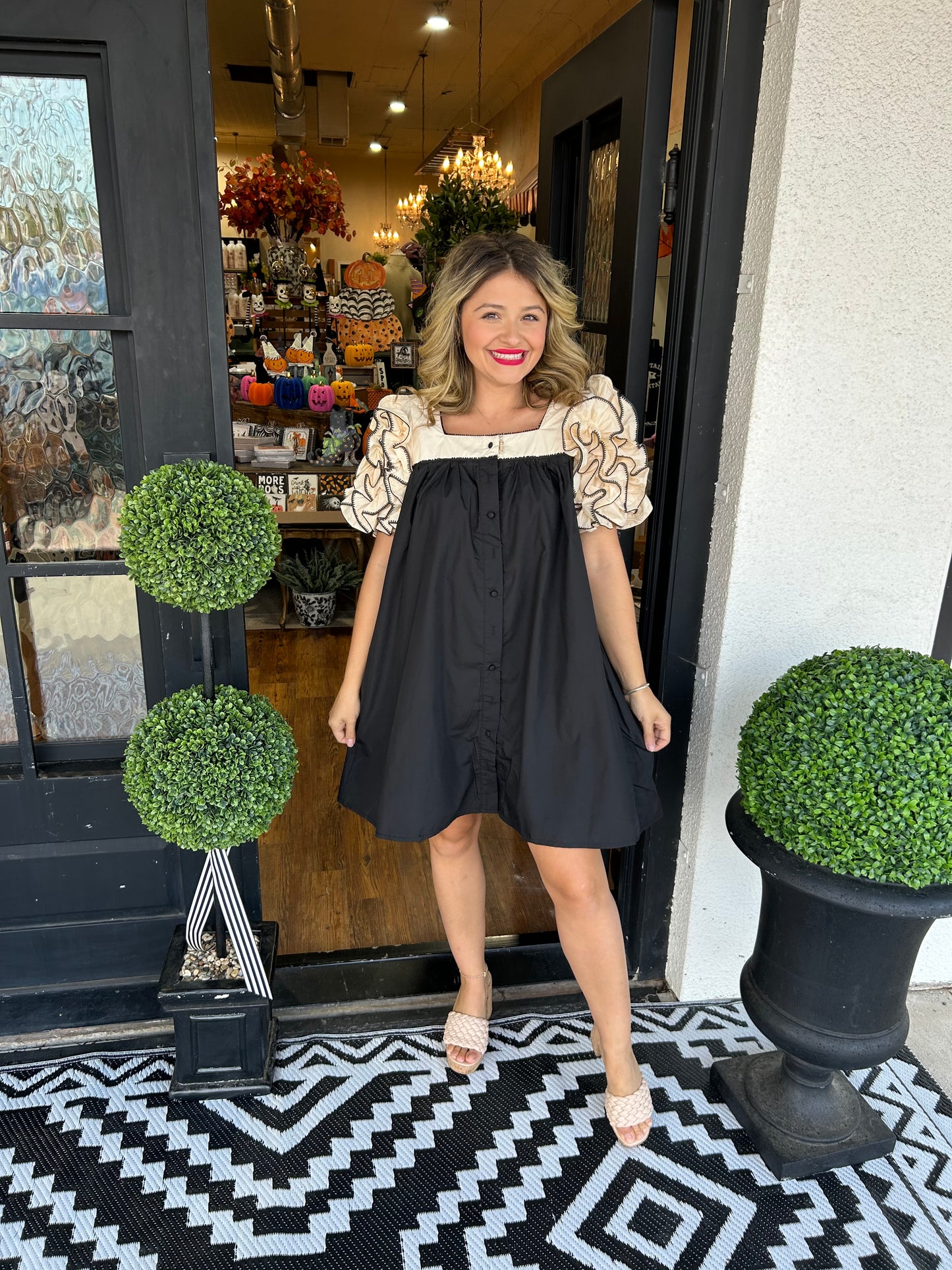 Dallas Ruffled Sleeve Dress