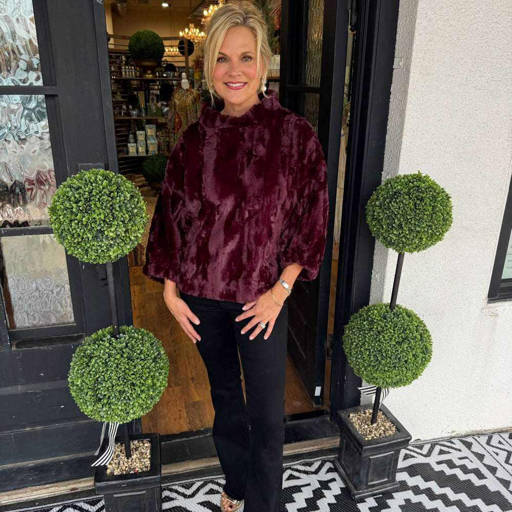 Ivy Jane Poof Sleeve Faux Fur Popover