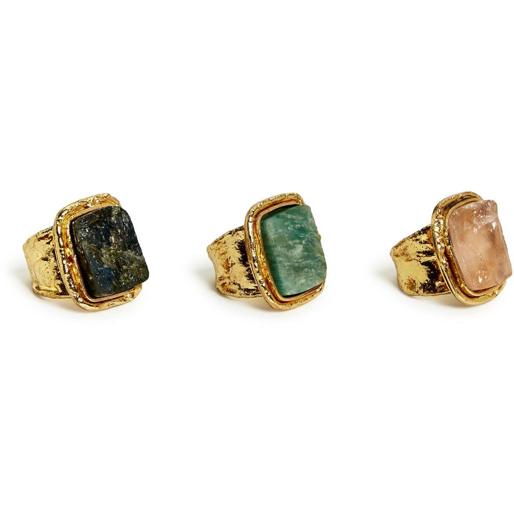 Adjustable Natural Gemstone Ring