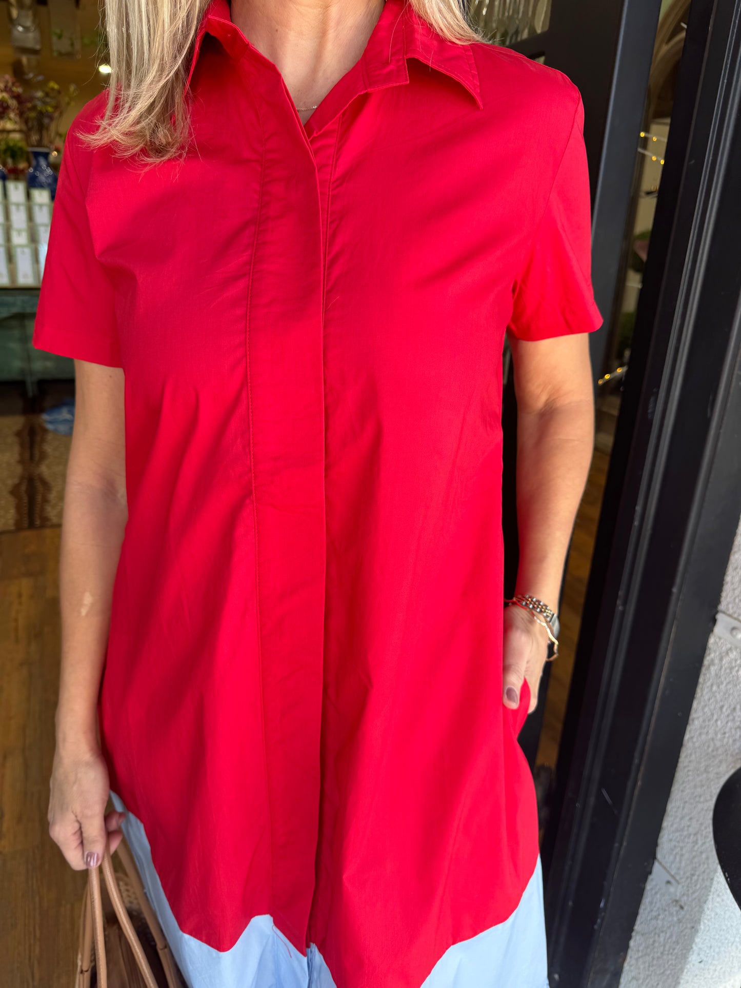 Millie Colorblock Dress - Red/Blue