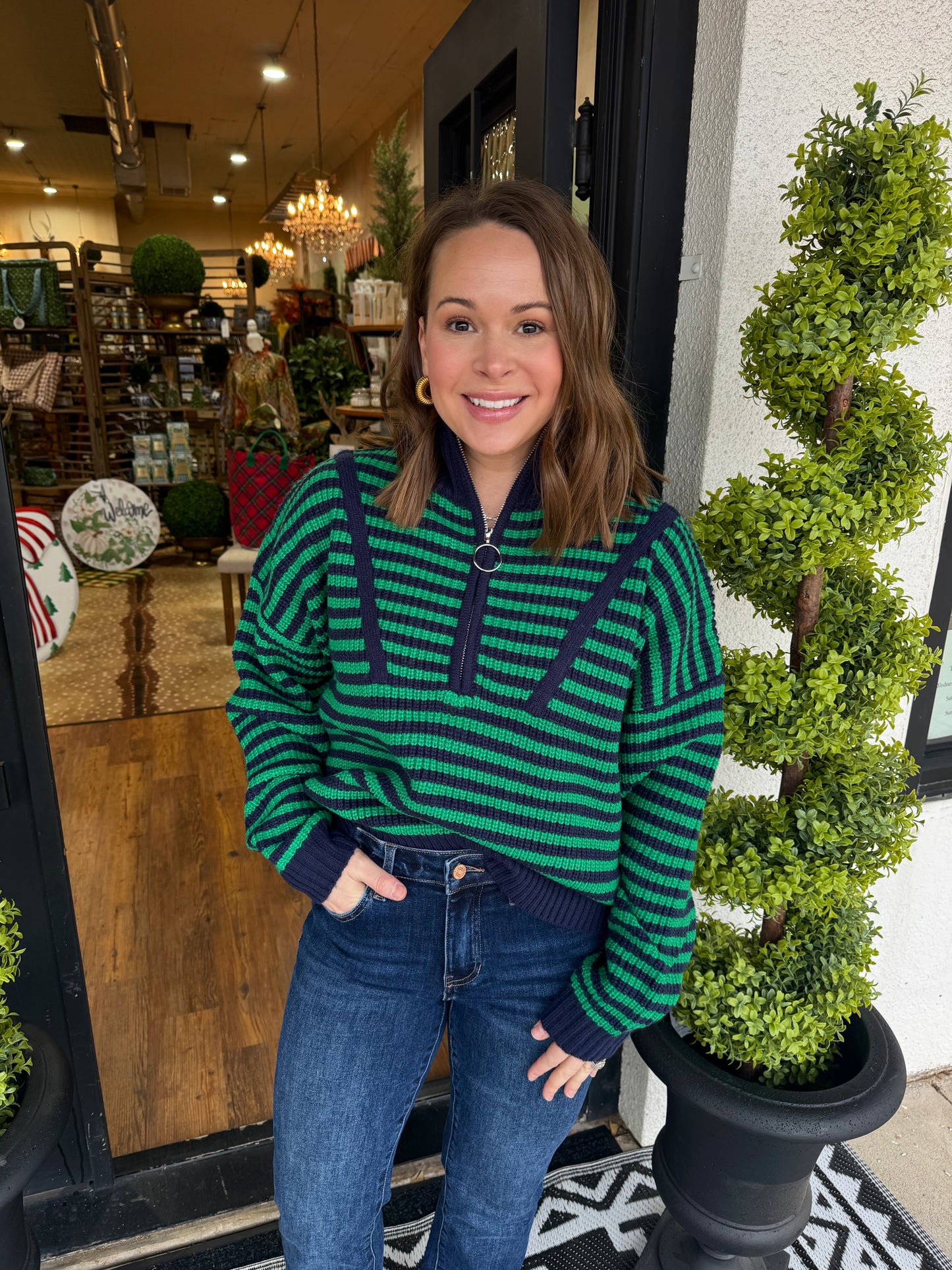 Ferrah Top - Forest Navy