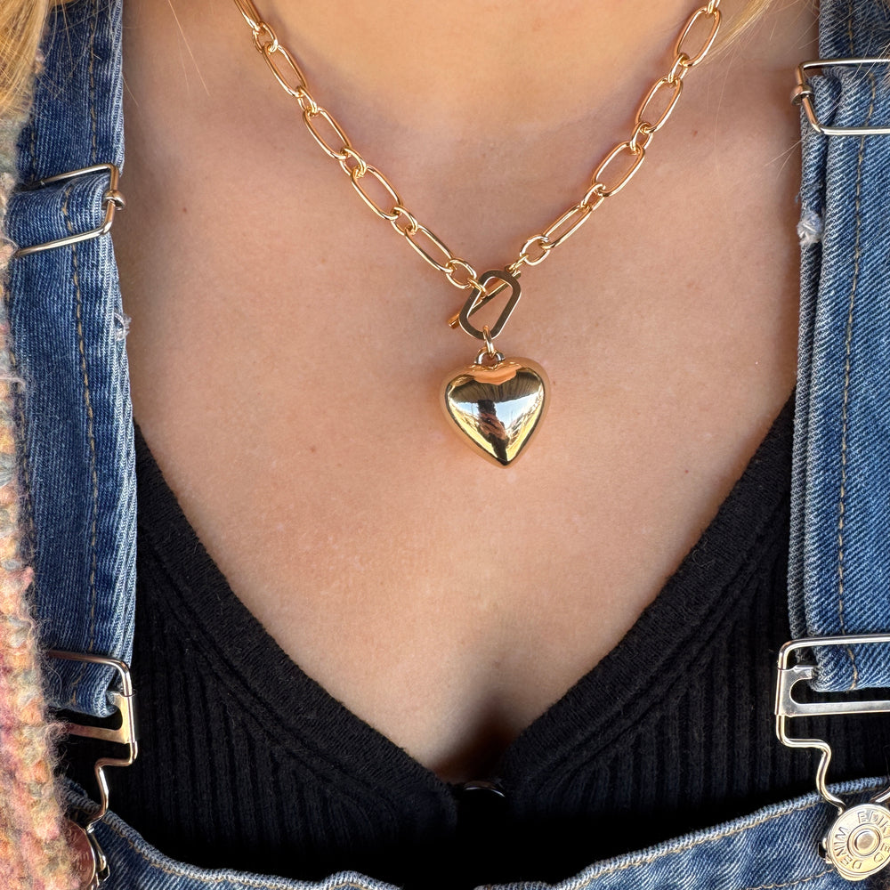 Chunky Chain Heart Necklace