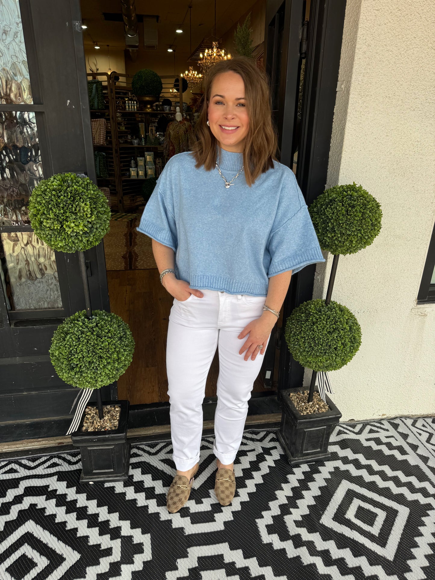 Mid Rise Ankle Straight Jeans - Tonwen