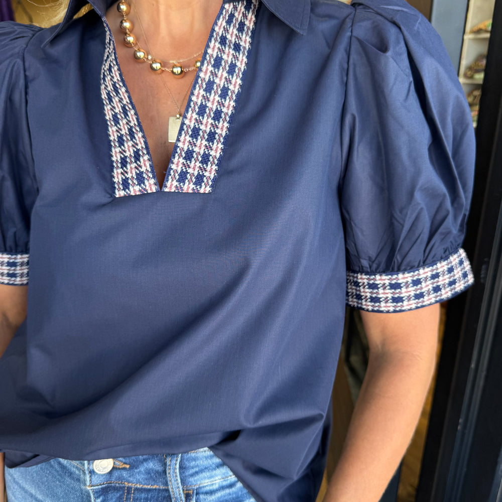 Evangaline Top-Navy