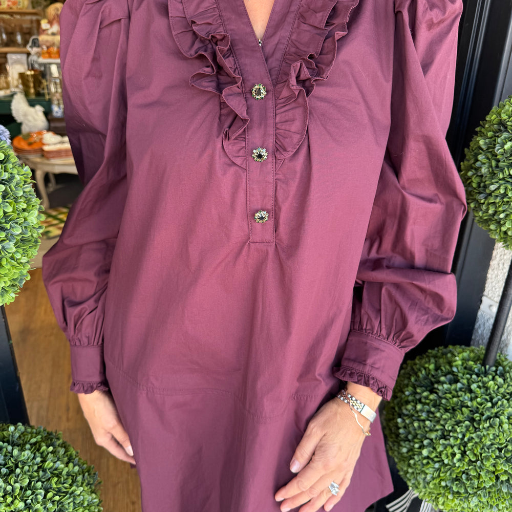 Annabelle Dress - Red Brown