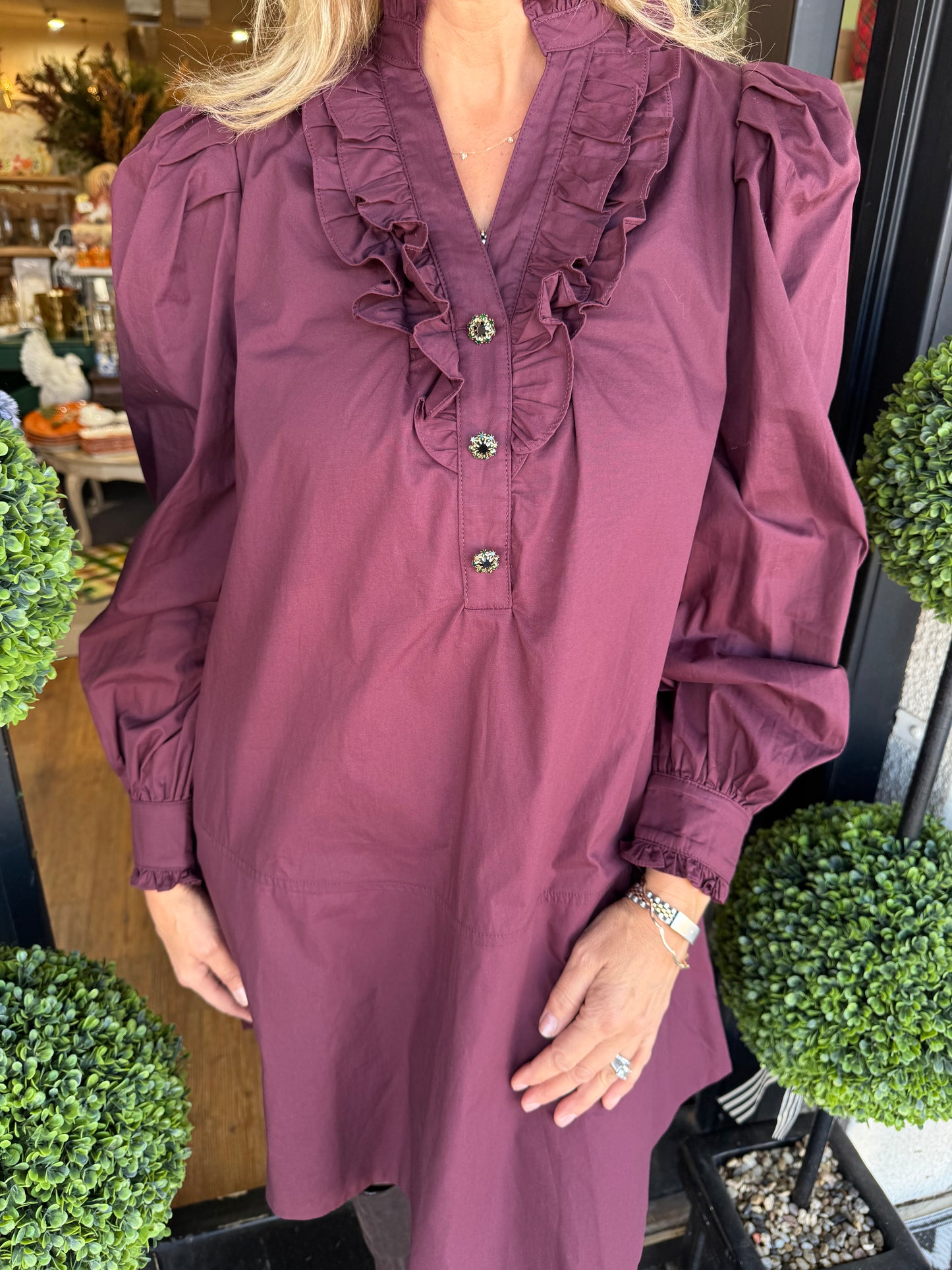 Annabelle Dress - Red Brown