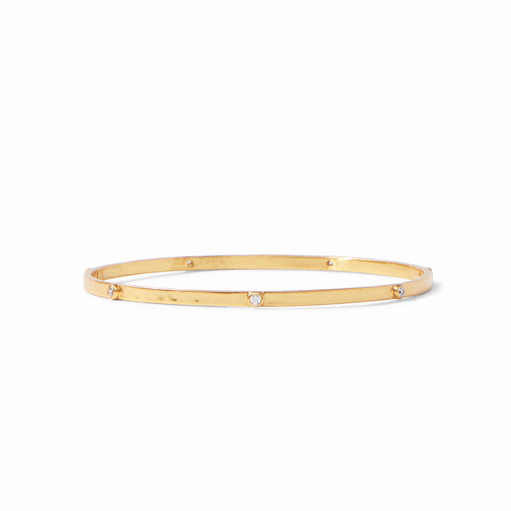 Crescent Stone Bangle - Gold - Cubic Zirconia - M