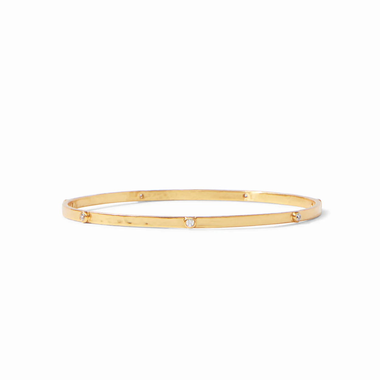 Crescent Stone Bangle - Gold - Cubic Zirconia - M