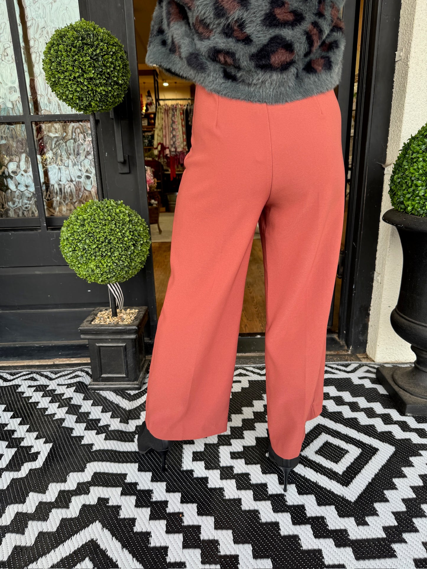 June Wide Leg Pants- Rust