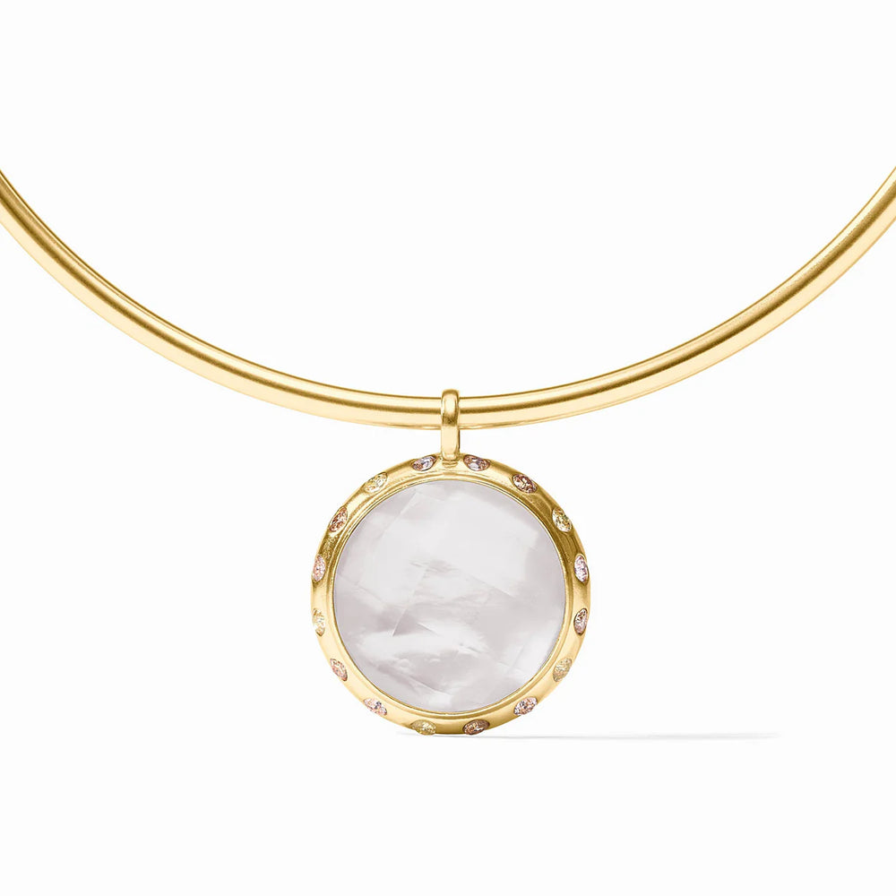 Rainbow Statement Necklace - Iridescent Clear Crystal