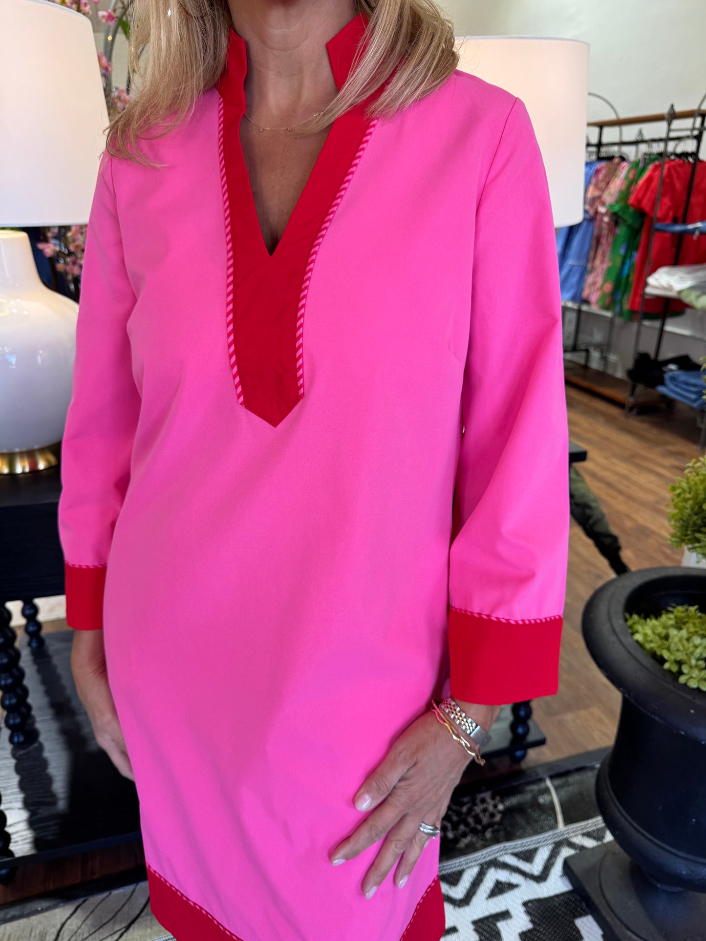 Mary Square Brenda Pink/Red- Dress