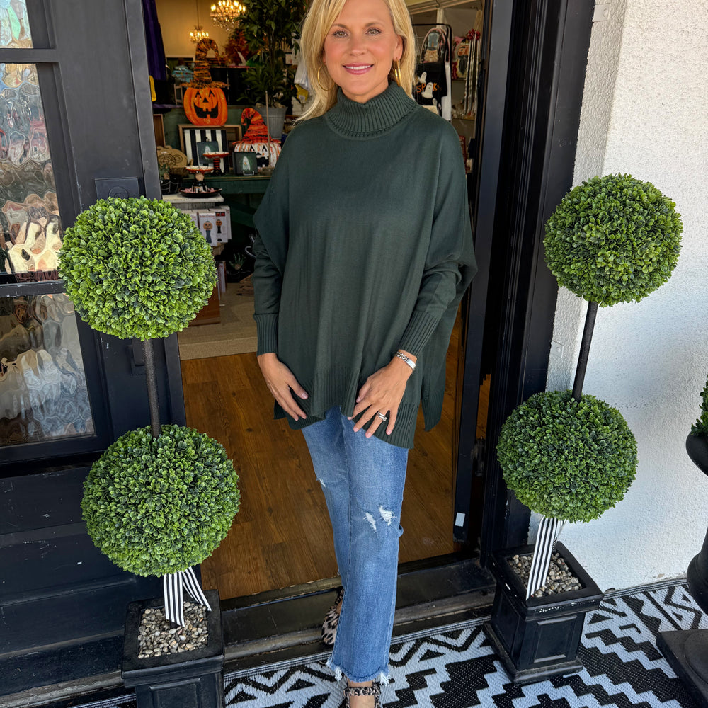 Catalina Turtleneck Sweater - Deep Emerald