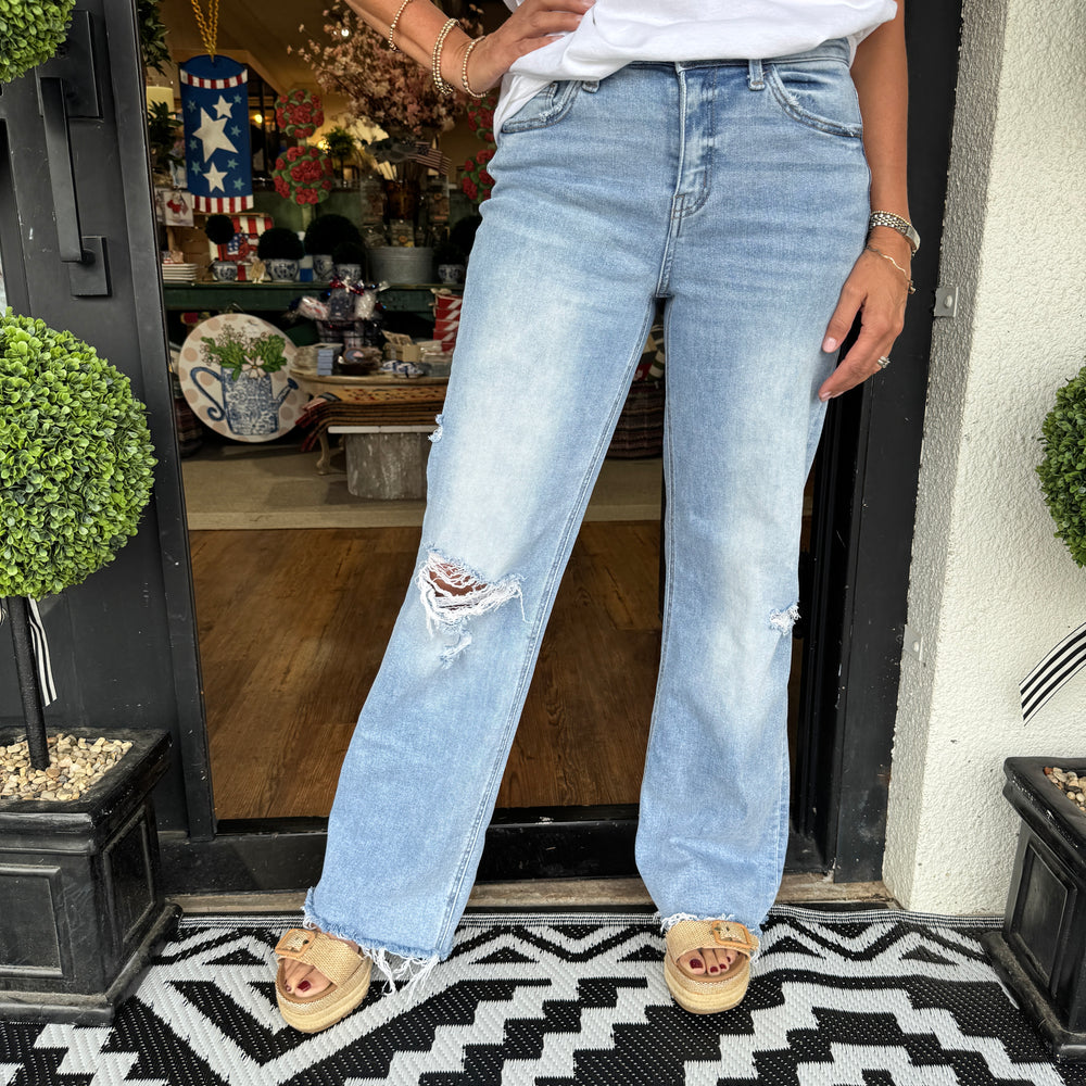 
                  
                    High Rise Wide Leg Jeans
                  
                