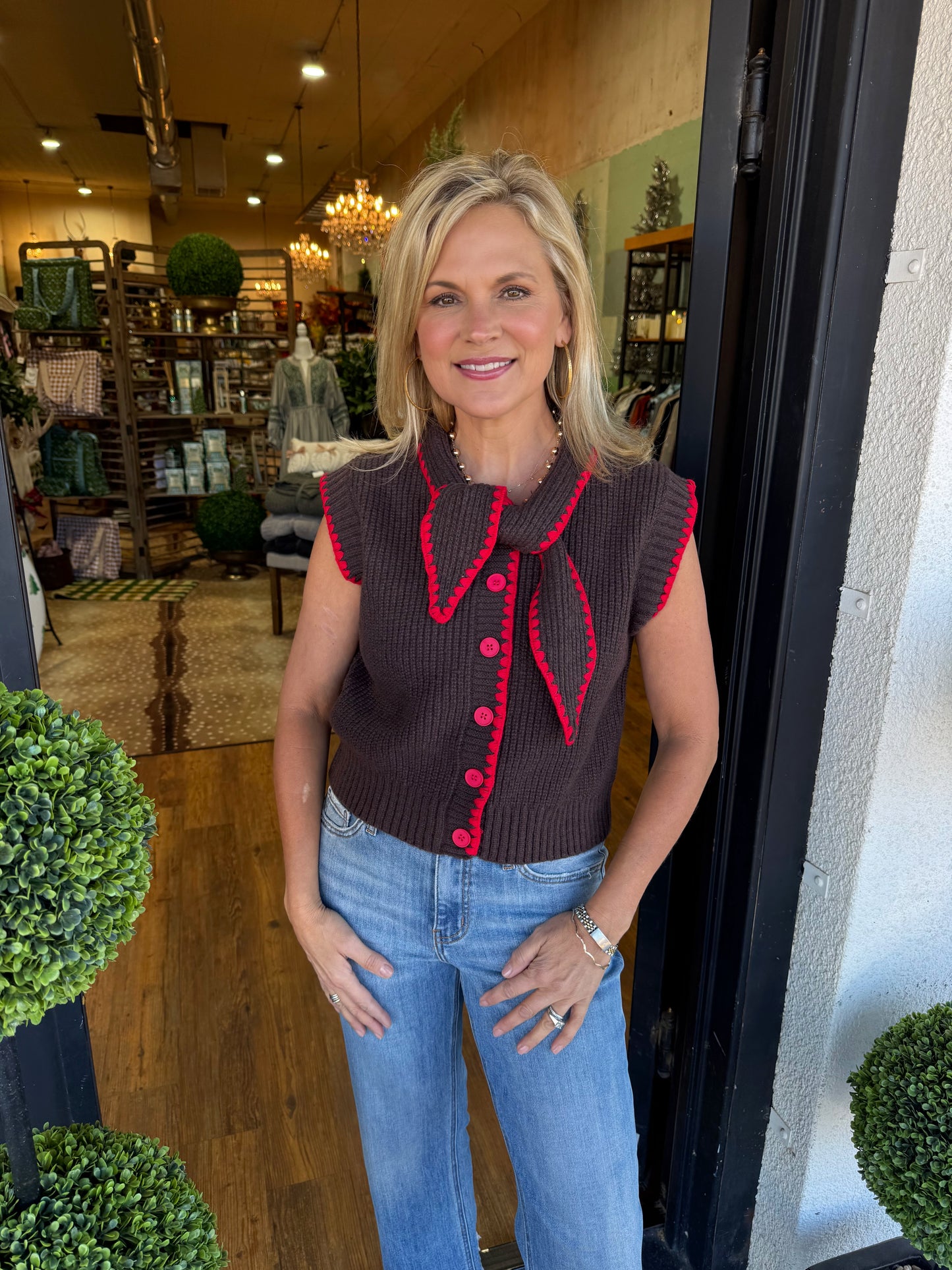 Honey Top - Charcoal Red