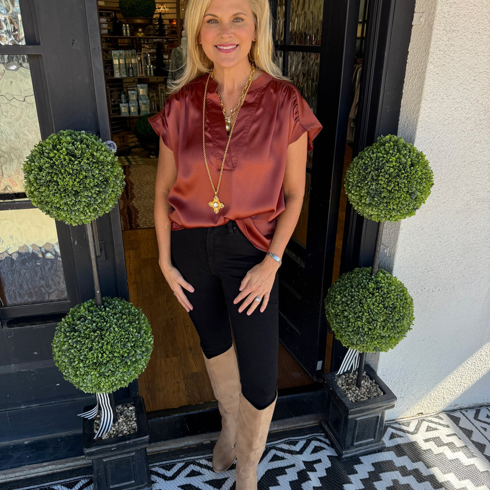 High Rise Ankle Skinny Jean - Le Noir