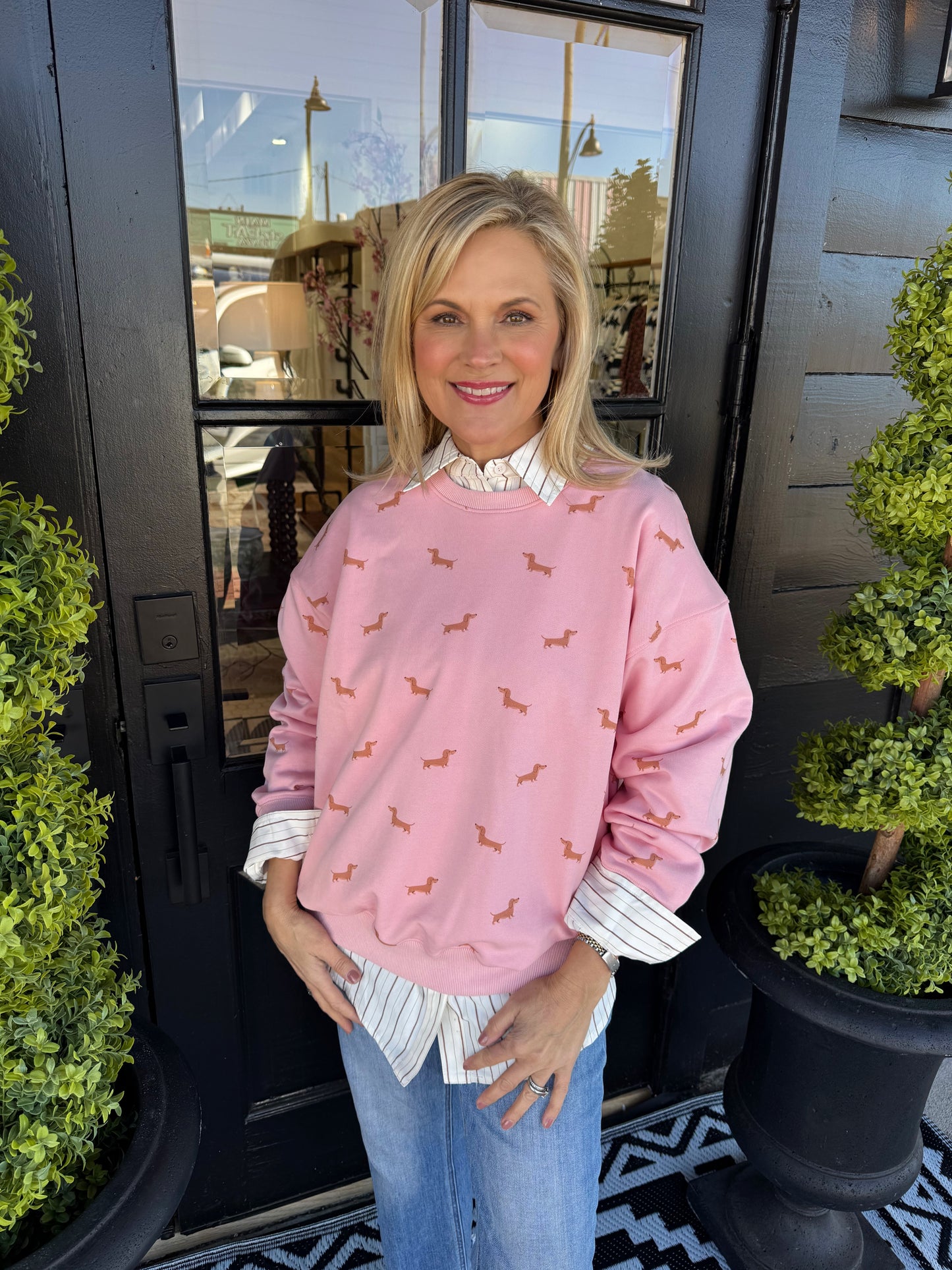 Zeus Dachshund Sweatshirt - Pink