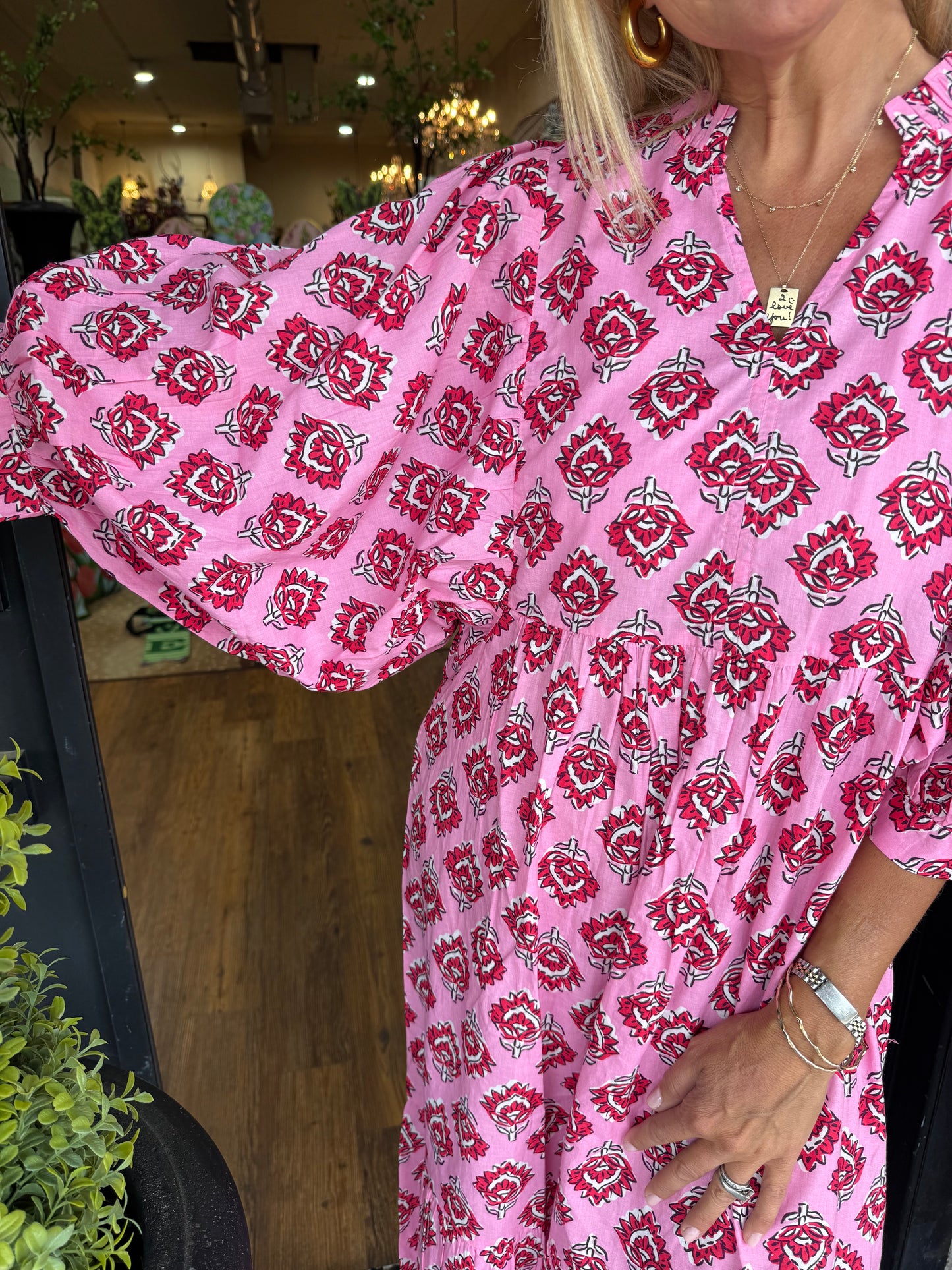 Pink Waylon Midi Dress