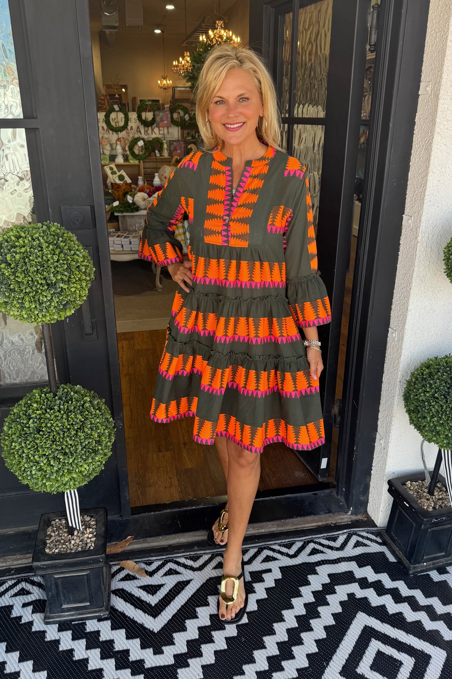 Uncle Frank Jacquard Tiered Dress
