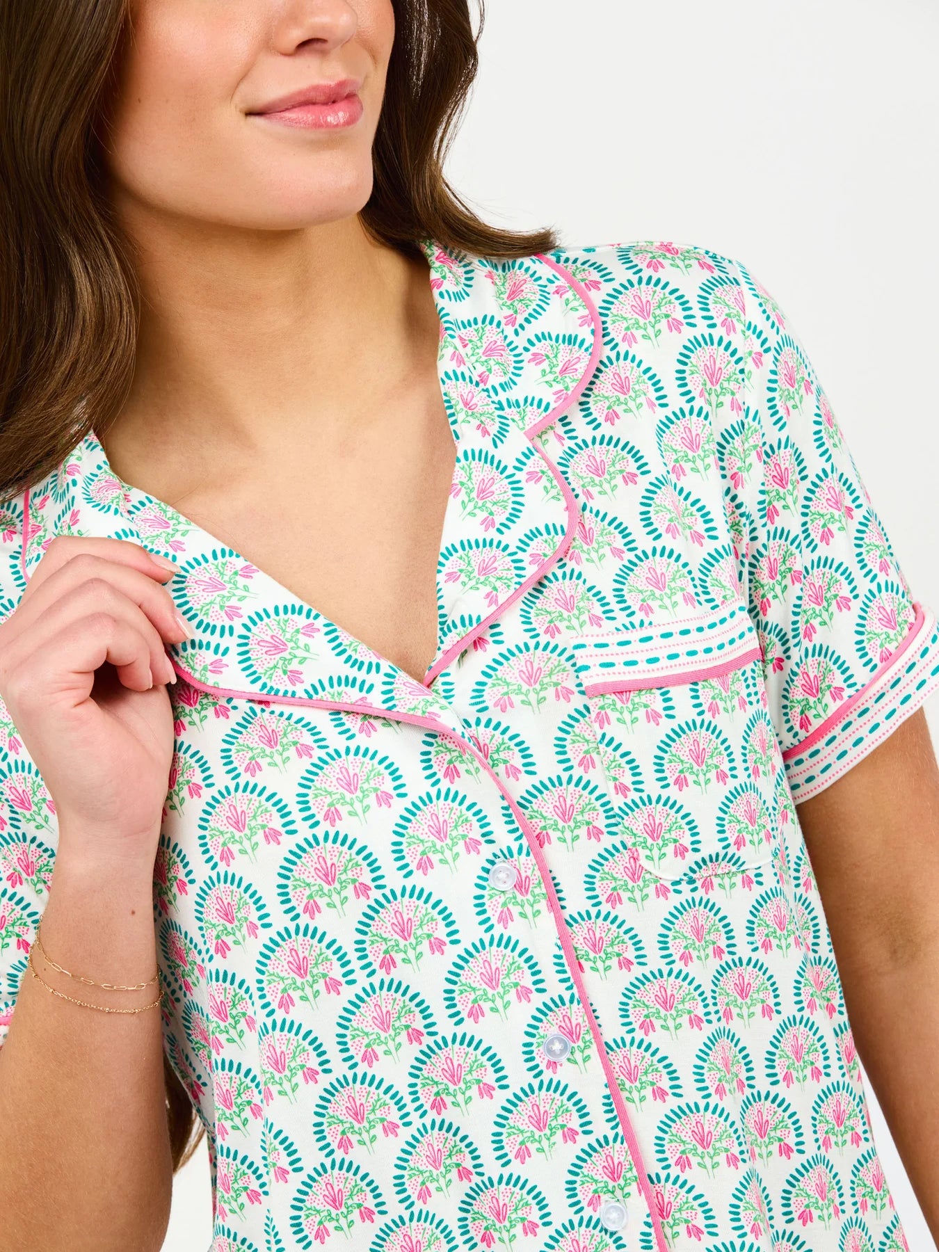 Mary Square Charlotte Sunshower Flora White Pant Set