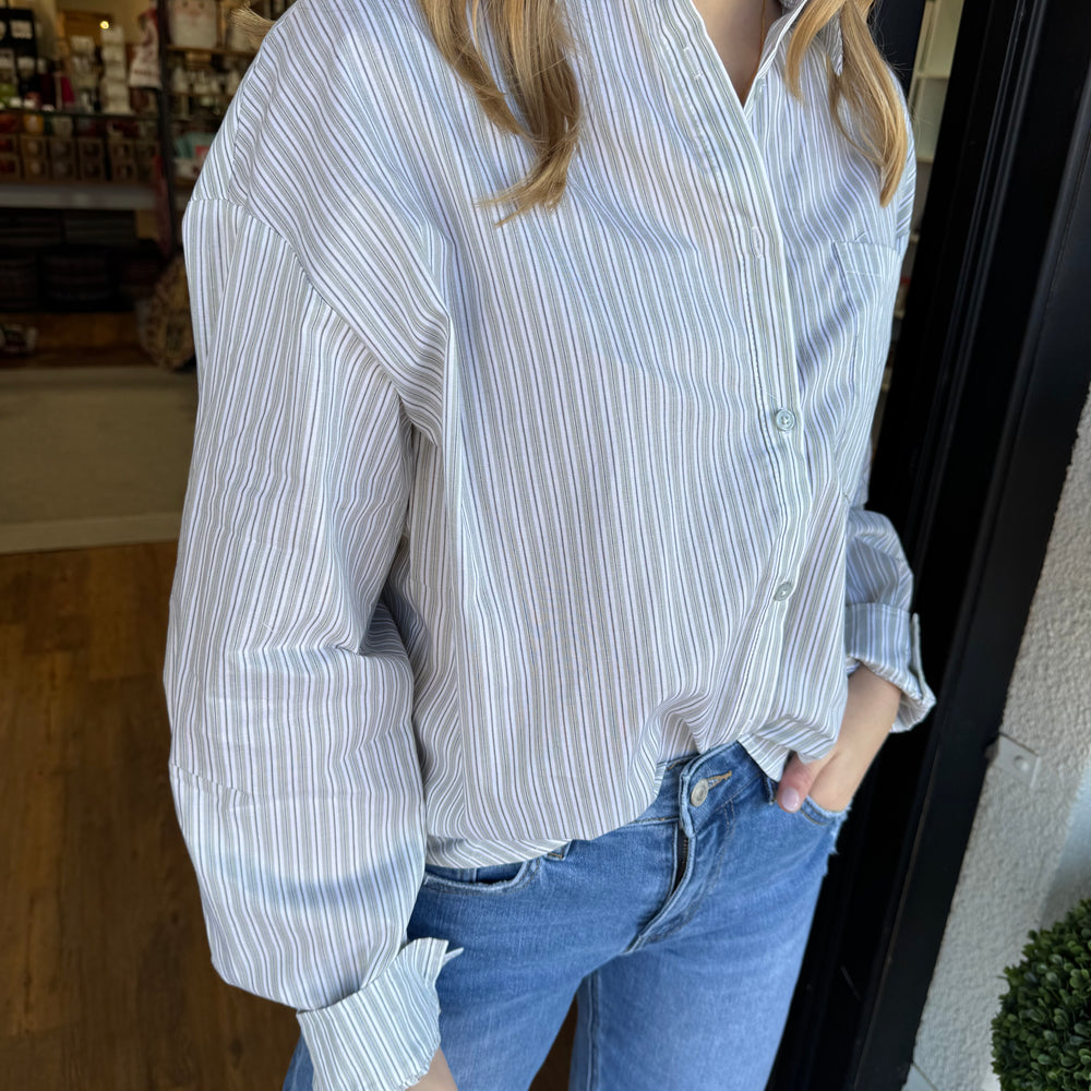 
                  
                    Mod Hanley Top Sage Striped
                  
                