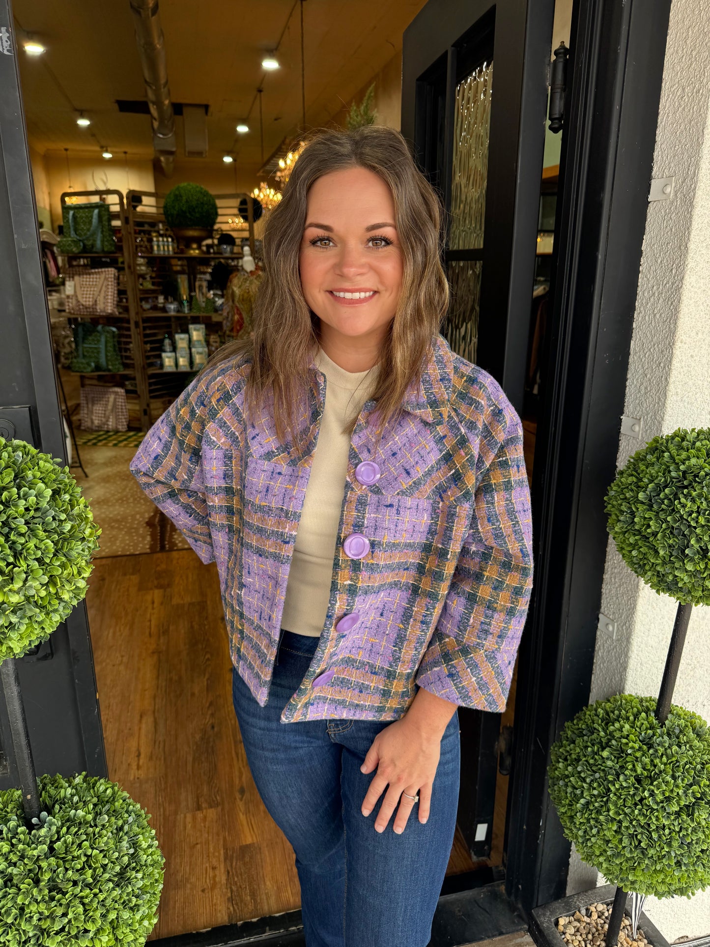 Ivy Jane Swing Plaid Jacket